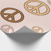 PEACE SIGN STAINLESS GROOVY HIPPIE DESIGN GESCHENKPAPIER (Ecke)