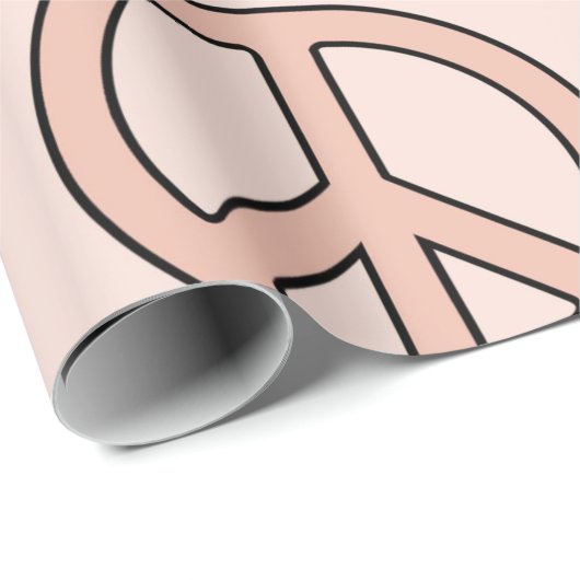 PEACE SIGN STAINLESS GROOVY HIPPIE DESIGN GESCHENKPAPIER (Rolleneckpunkt)