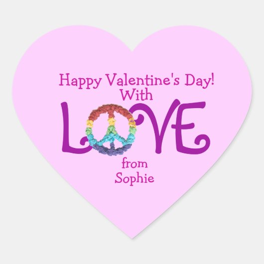 Peace sign sticker for Valentine's Day (Vorderseite)