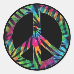 Peace Sign Stickers - Rainbow Hippie Design