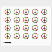 Peace Sign Stickers - Rainbow Hippie Design (Blatt)