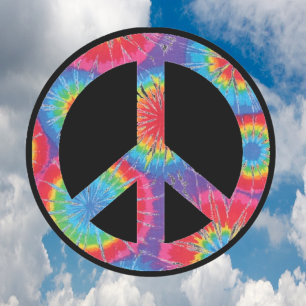 Peace Sign Stickers - Rainbow Hippie Design