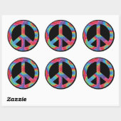 Peace Sign Stickers - Rainbow Hippie Design (Blatt)