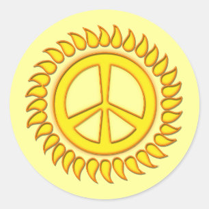 PEACE SIGN SUN RUNDER AUFKLEBER