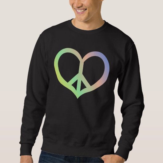 Peace Sign Symbol Heart Hippie 60s Freedom Retro W Sweatshirt (Vorderseite)