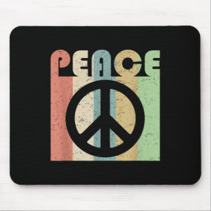 Peace Sign Symbol Inspirierend Zitat Retro Vintag Mousepad