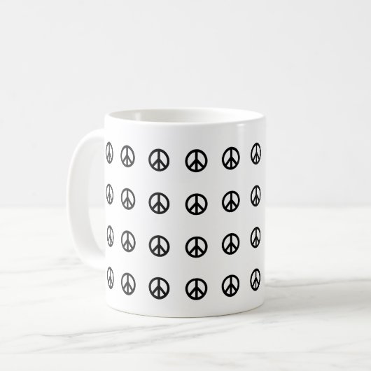 Peace Sign Symbol Kaffeetasse (Vorderseite Links)