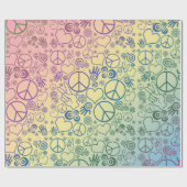 Peace Sign Symbol Rainbow Geschenkpapier (Flach)