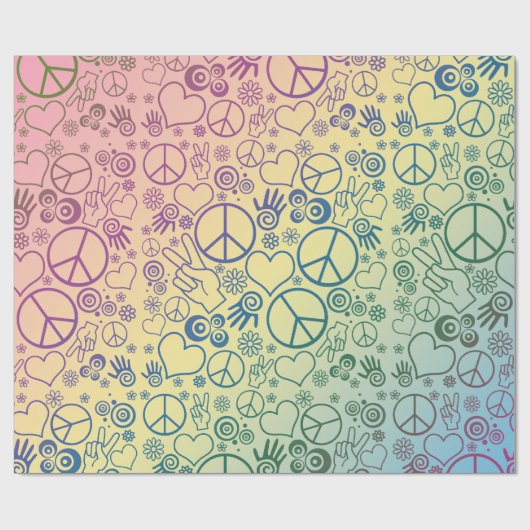 Peace Sign Symbol Rainbow Geschenkpapier (Flach)