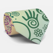 Peace Sign Symbol Rainbow Krawatte (Gerollt)