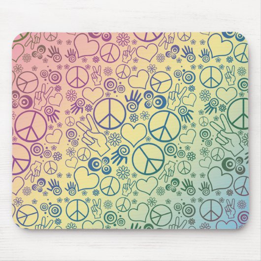 Peace Sign Symbol Rainbow Mousepad (Vorne)