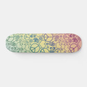 Peace Sign Symbol Rainbow Skateboard (Horizontal)
