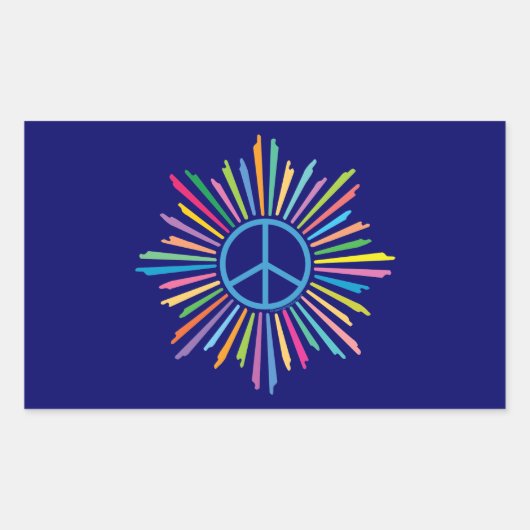 Peace Sign Symbol Rechteckiger Aufkleber (Vorderseite)