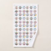 Peace Sign Symbol Regenbogen Farbe Bad Set (Handtuch)