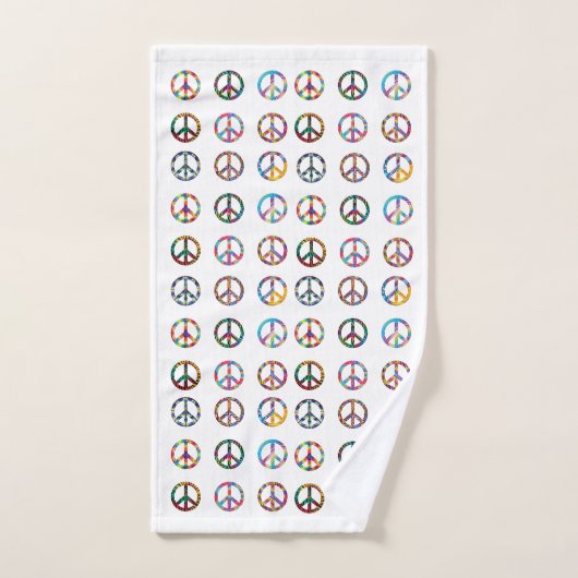 Peace Sign Symbol Regenbogen Farbe Bad Set (Handtuch)