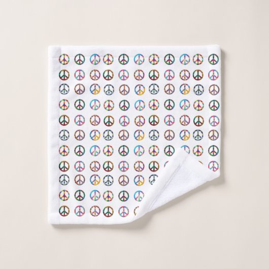 Peace Sign Symbol Regenbogen Farbe Bad Set (Waschlappen)