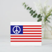 "Peace Sign Symbol" US Stars & Stripes American Fl Postkarte (Stehend Vorderseite)