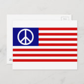 "Peace Sign Symbol" US Stars & Stripes American Fl Postkarte (Vorne/Hinten)