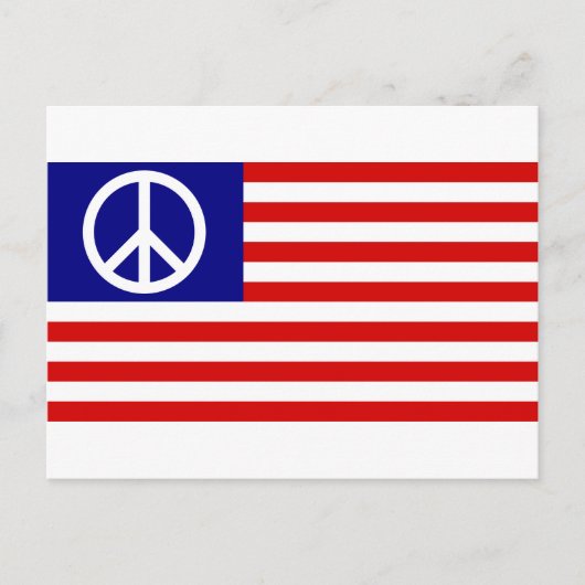 "Peace Sign Symbol" US Stars & Stripes American Fl Postkarte (Vorderseite)