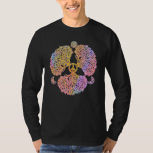 Peace Sign Tree 60er Jahre Hippie Life Gefärbte Kr T-Shirt