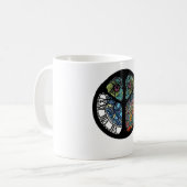 Peace Sign Tree Owl farbenfrohe Gestaltung Kaffeetasse (Vorderseite Links)