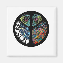 Peace Sign Tree Owl farbenfrohe Gestaltung Magnet