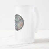 Peace Sign Tree Owl farbenfrohe Gestaltung Mattglas Bierglas (VorderseiteRechts)