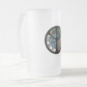 Peace Sign Tree Owl farbenfrohe Gestaltung Mattglas Bierglas (Vorderseite Links)