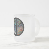 Peace Sign Tree Owl farbenfrohe Gestaltung Mattglastasse (VorderseiteRechts)