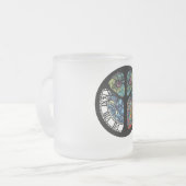 Peace Sign Tree Owl farbenfrohe Gestaltung Mattglastasse (Vorderseite Links)