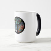 Peace Sign Tree Owl farbenfrohe Gestaltung Verwandlungstasse (VorderseiteRechts)