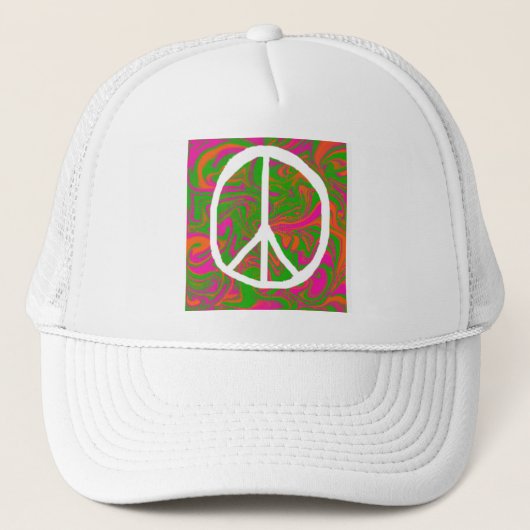 Peace Sign Trucker Hat Truckerkappe (Vorderseite)