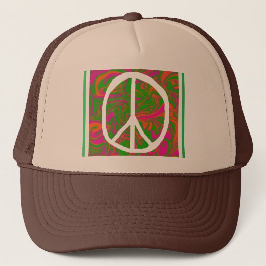 Peace Sign Trucker Hat Truckerkappe (Vorderseite)