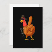 Peace Sign Turkey Grateful Hand Cool Thanksgiving Einladung (Vorne/Hinten)