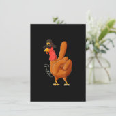 Peace Sign Turkey Grateful Hand Cool Thanksgiving  Einladung (Stehend Vorderseite)