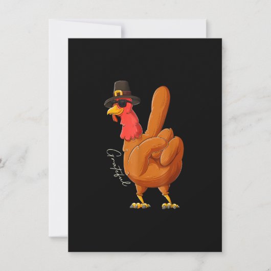 Peace Sign Turkey Grateful Hand Cool Thanksgiving Einladung (Vorderseite)