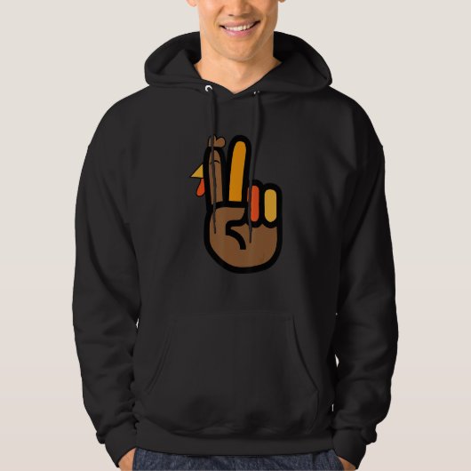 Peace Sign Turkey Hand Cool Thanksgiving Hippie Me Hoodie (Vorderseite)