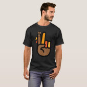 Peace Sign Turkey Hand Cool Thanksgiving Hippie Me T-Shirt (Vorne ganz)