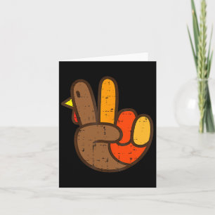 Peace Sign Turkey Hand Cooler Erntedank Hippie Me Karte