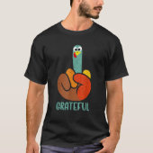 Peace Sign Turkey Hand Grateful Funny Funny Ernted T-Shirt (Vorderseite)