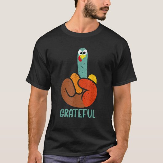 Peace Sign Turkey Hand Grateful Funny Funny Ernted T-Shirt (Vorderseite)