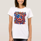 Peace Sign-USA-4. Juli-Groovy T-Shirt (Vorderseite)