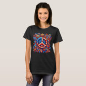 Peace Sign-USA-4. Juli-Groovy T-Shirt (Vorne ganz)