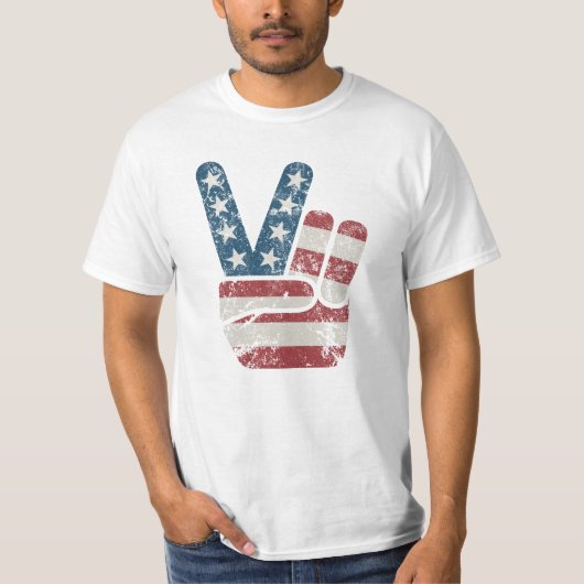 Peace Sign USA Vintager T - Shirt (Vorderseite)
