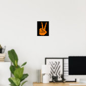 Peace Sign V Fingers Skeleton Cool Graphic Hallowo Poster (Heimbüro)