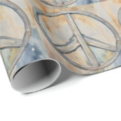 Peace Sign Wassercolor Malerei Kunst Geschenkpapier (Rolleneckpunkt)