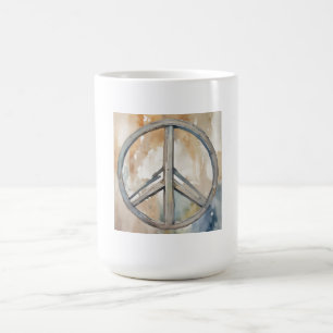 Peace Sign Wassercolor Malerei Kunst Kaffeetasse