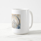 Peace Sign Wassercolor Malerei Kunst Kaffeetasse (VorderseiteRechts)