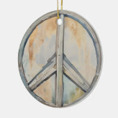 Peace Sign Wassercolor Malerei Kunst Keramik Ornament (Links)