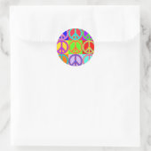 Peace Sign Wavy Design Runder Aufkleber (Tasche)